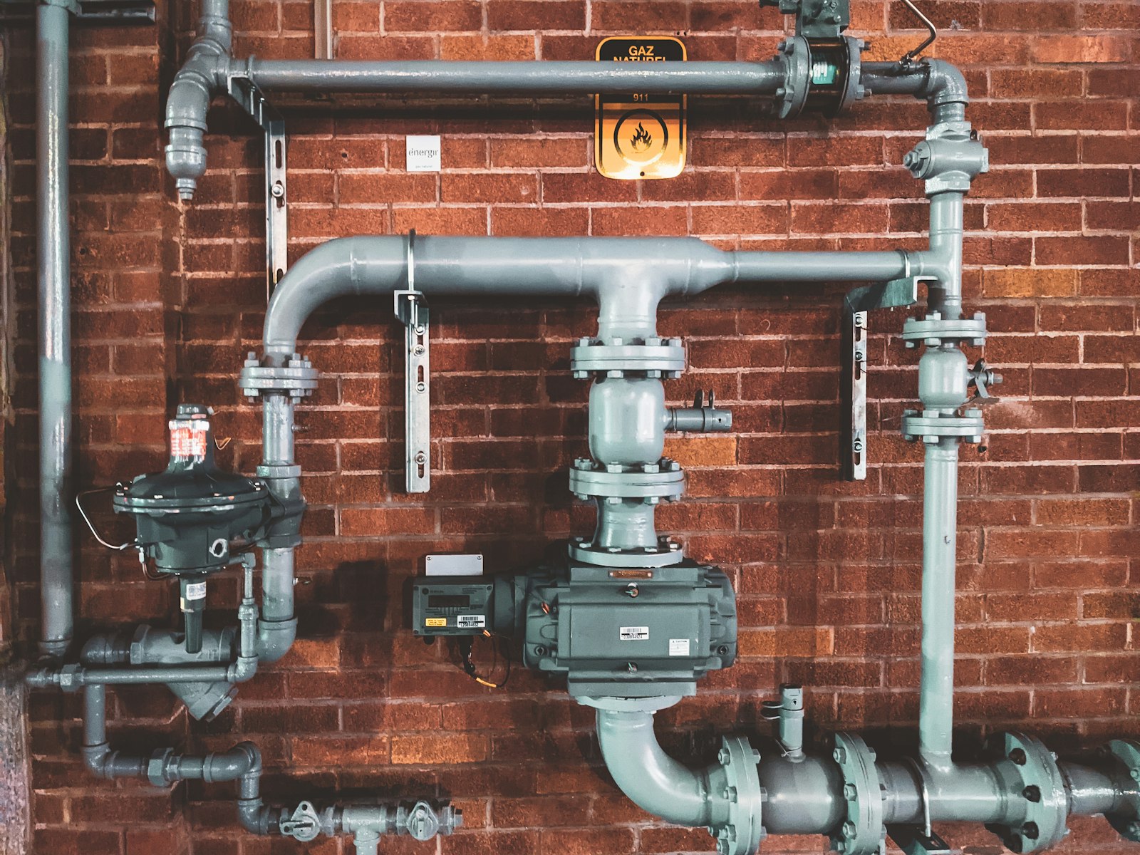 Gas pipework and valves serviced by a Gas Safe registered engineer