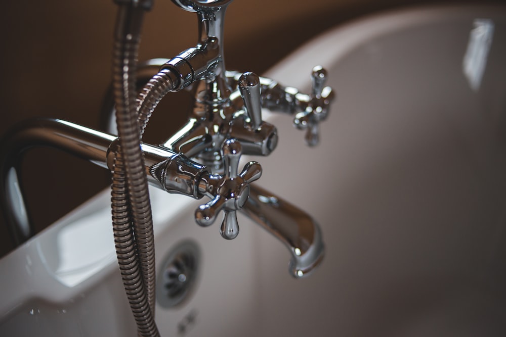 Chrome bath taps and pipework fitted by Emergency 247 Plumbing & Gas